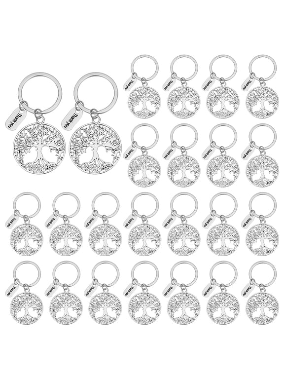 24Pcs Tree Of Life Thank You Keychain Fashion Keychain Graduation Season Teachers Day Thanksgiving Friendship Keychains Employee