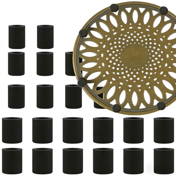 24Pcs Trivet Rubber Feet Replacement, 0.23" and 0.31" Stick on Small Rubber Feet Pads for Coaster, Electronics, Cutting Board Non Slip, Sink Grid(Black)