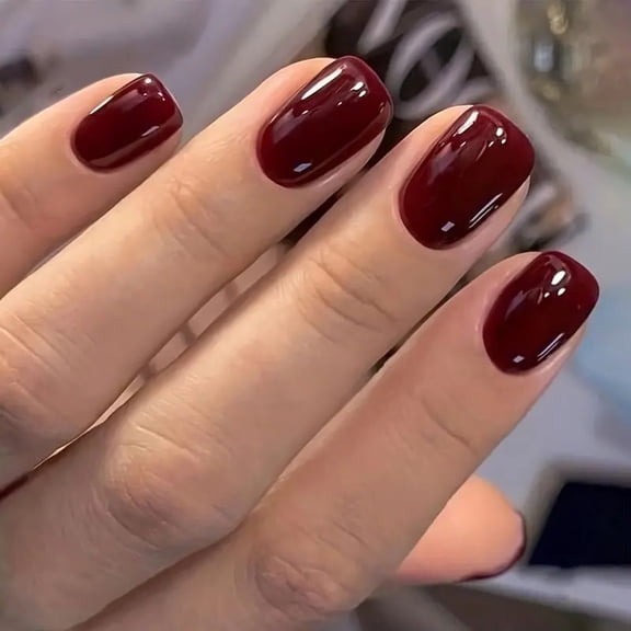 24Pcs Valentine's Day Nails False Nails Short Square on Nails Full Covers Application For Women