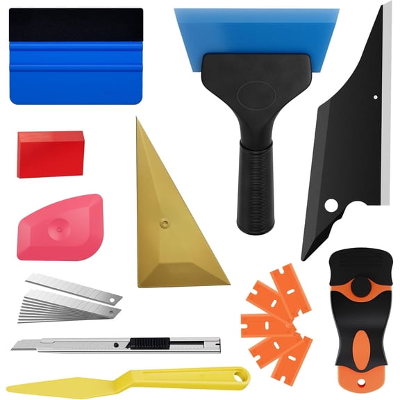 24Pcs Vinyl Wrap Tool Window Tint Film Kit Car Window Tint Tool Set, Tint/Felt Squeegee, Cutting Knife for Window Film Installation