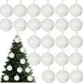 thumbnail image 1 of 24Pcs White Furry Christmas Ball Ornaments for Xmas Tree 2" Christmas Hanging Decorations Soft Faux Fur Pom Pom Ball Ornaments for Home Party Supplies Fireplace Mantel Wall Decor, 1 of 7