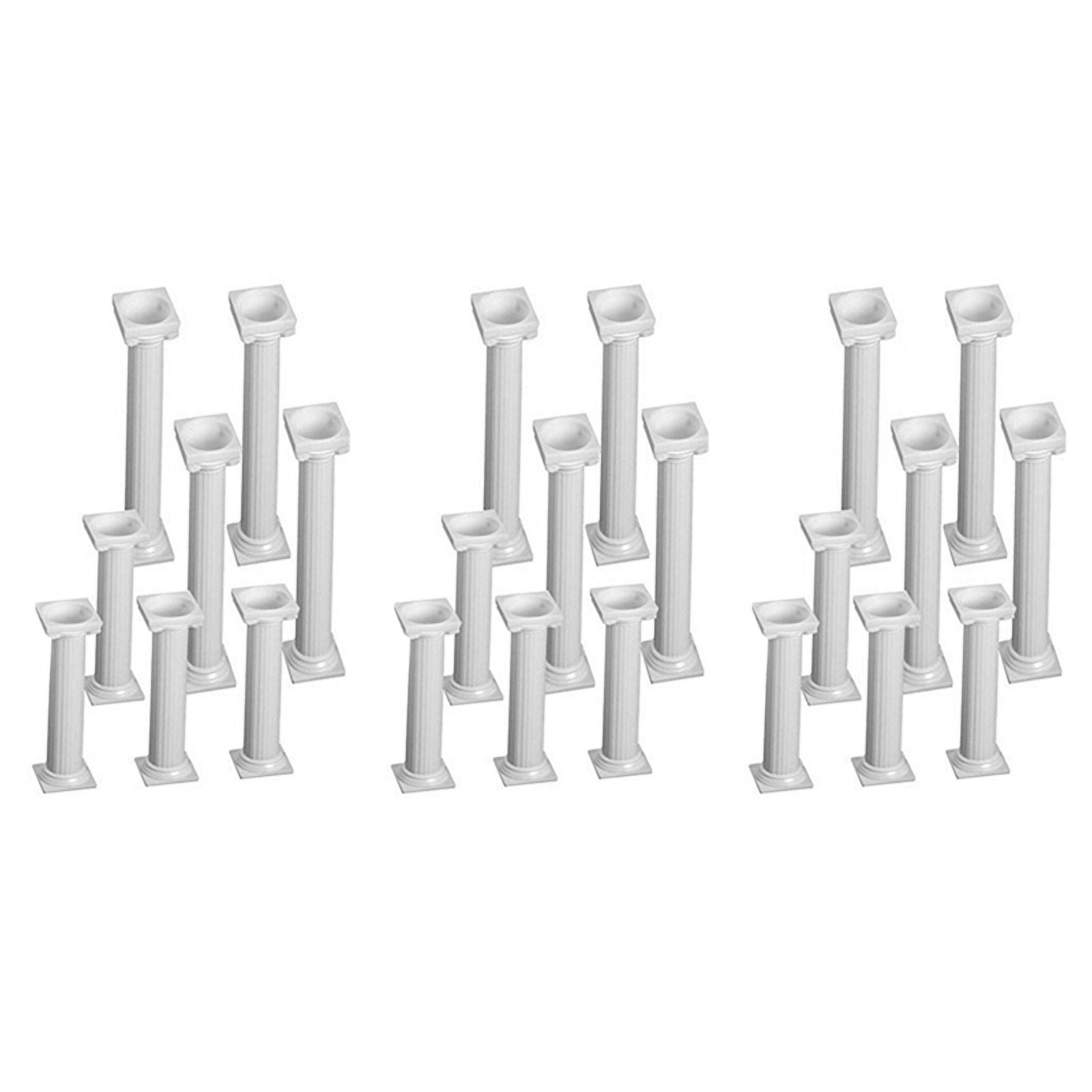 24Pcs White Small+Large Plastic Cake Pillars,Wedding Cake Pillars Stand,Fondant Cake Support Mold