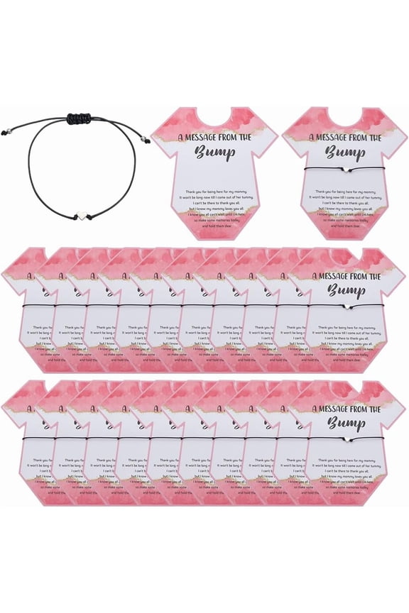 24Pcs Word Printed Paper Bracelet Display Cards with 24Pcs Adjustable Polyester Cord Bracelet Tomato Inner Diameter: 2-3/8~3-3/8 inch