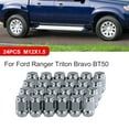 24Pcs X1.5 Wheel Nuts Silver Lug Nut Socket for Landcruiser Prado ford