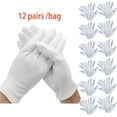 thumbnail image 1 of 24Pieces/12 Pairs White Labor Insurance Cotton Cloth Thin Etiquette Wenwan Quality Inspection Gloves (XL), 1 of 6