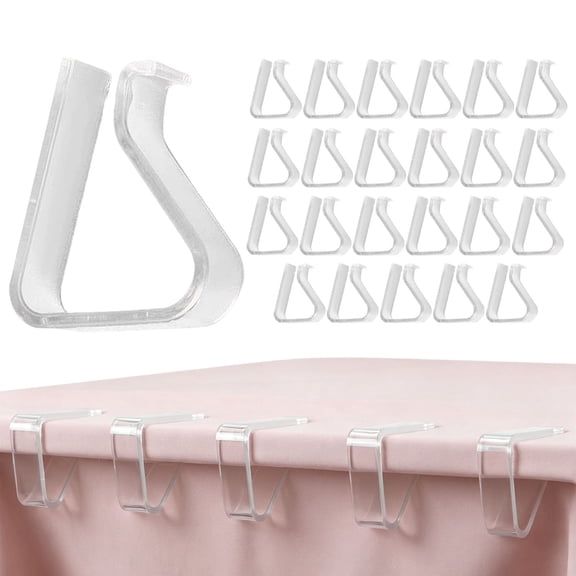 24Pieces Clear Tablecloth Clips,Durable Plastic Table Cover Holders,Windproof Transparent Clamps for Securing Tablecloths Indoor Outdoor Party,Wedding,Christmas Event,Picnic,Camping