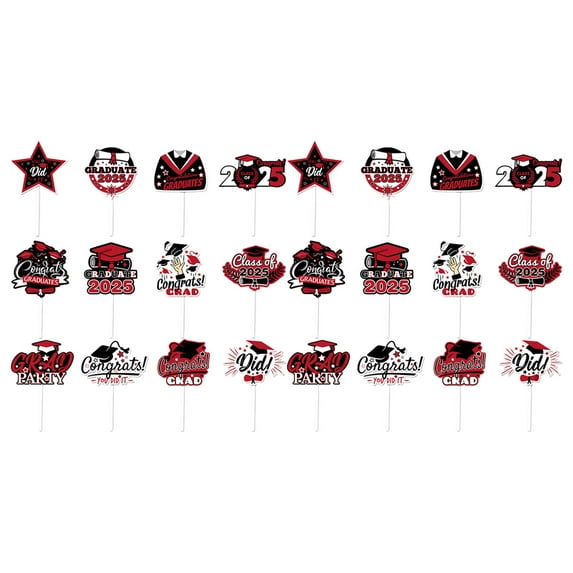 24Pieces Graduation Cake Decoration Cake Toppers Decorative Appetizer Picks Cake Decors Perfect for Festival Occasion