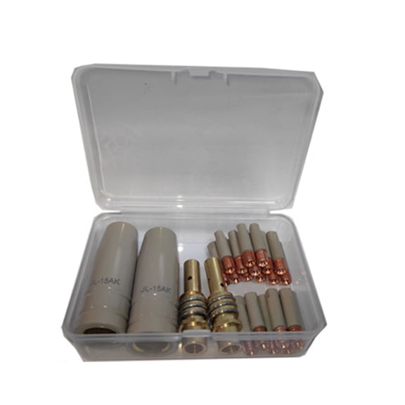 24Pieces Industrial Welding Nozzle Set Metal Coated Tips Optimized Shape for TIG 15AK Torches Stable Performances