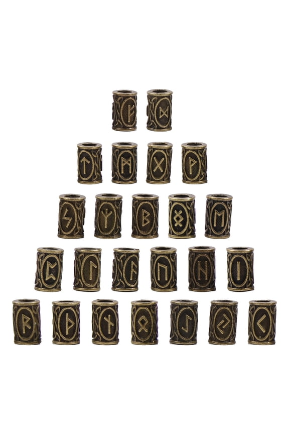 24Pieces/Set Beard Bead Set Dreadlocks Rings for Dreads Beards Hair Paracord Pendants Bracelets