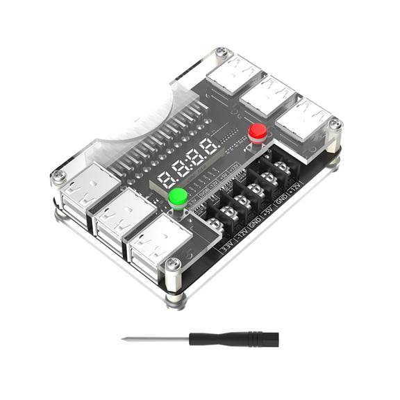 24Pin Power Supply Development Board Power Module Adapter with 12 Port USB 3.30V 5V 12V Output Power Module Replacement