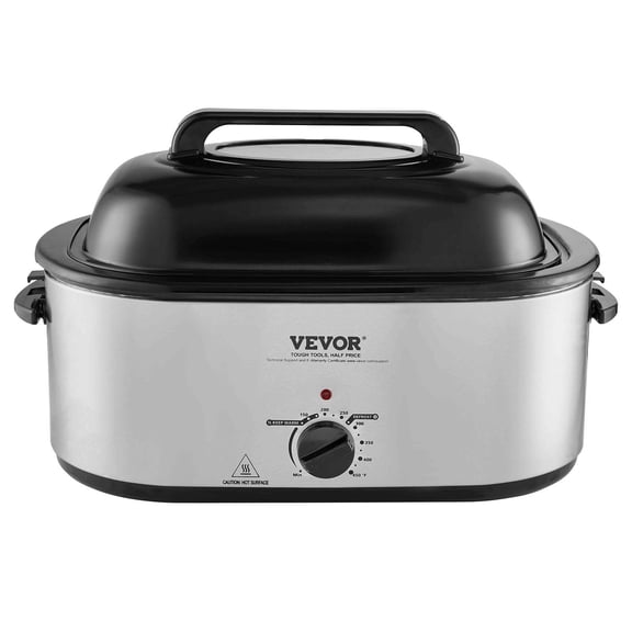 24QT Digital Electric Roaster with Self-Basting Lid, 1450W, Fits 28LB Turkey, Defrost to Warm Functions, Includes Removable Pan & Rack