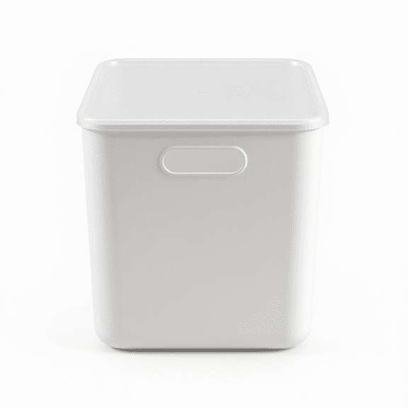 24QT Plastic Storage Bins with Lids, White Stackable Boxes with Handles, 4-Pack