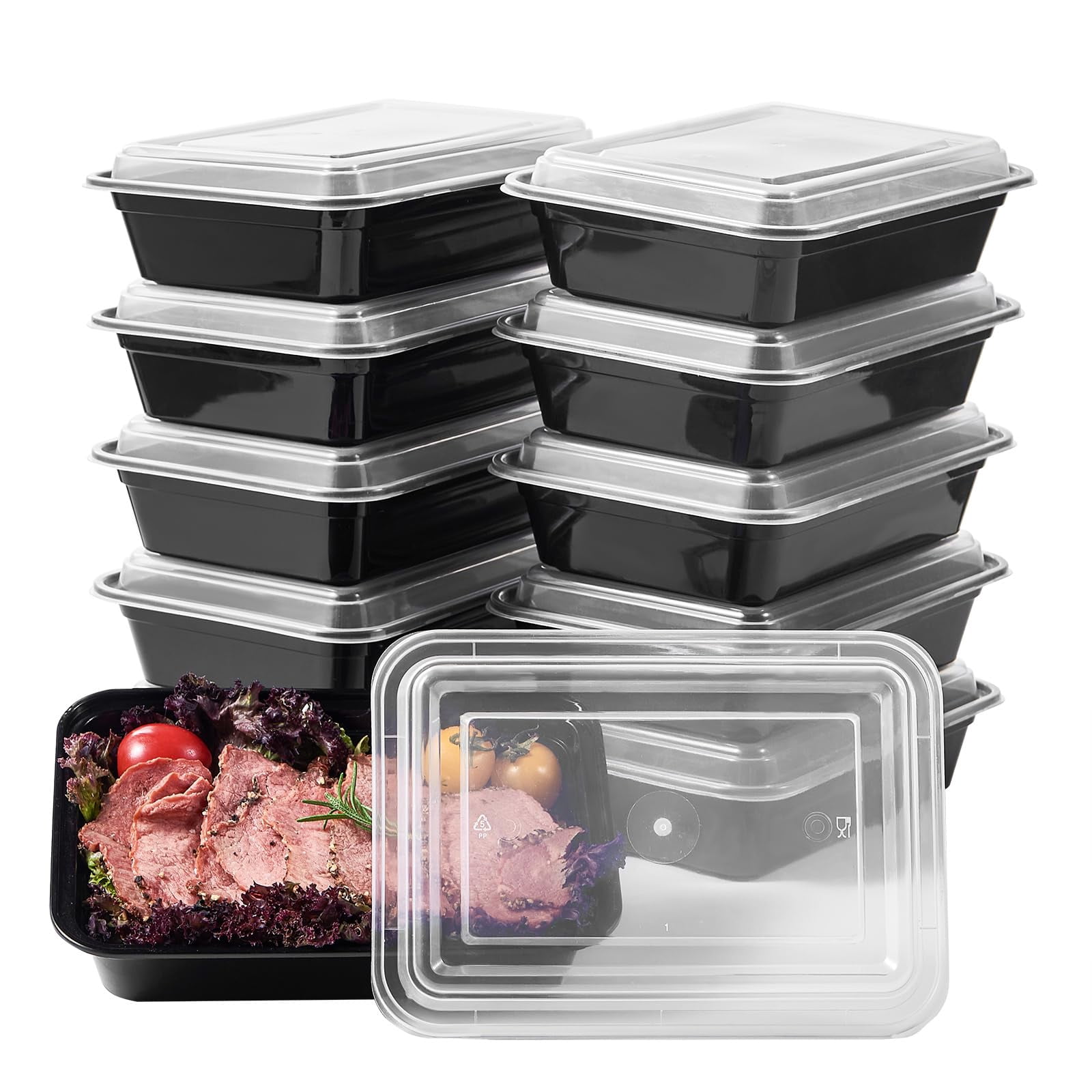 24S-150 24 Oz Plastic Food Storage Meal Prep Containers 150 Pack ...