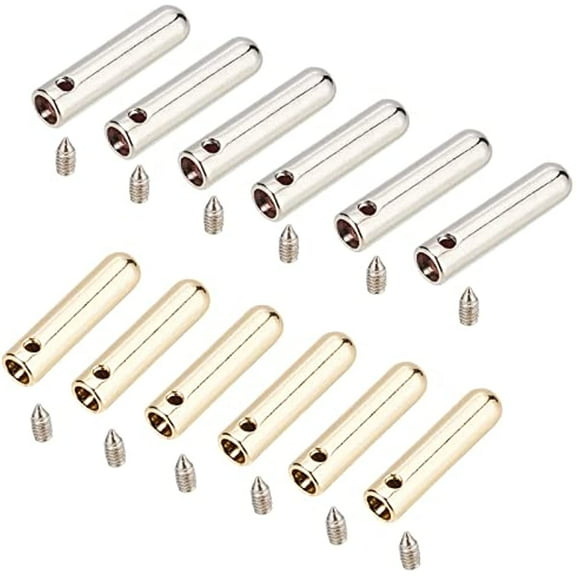 24Sets Metal Shoelace Tips 2 Colors Alloy Shoelace Head and Cords End Replacement Shoelace Tips