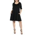thumbnail image 1 of 24Seven Comfort Apparel Pocket Plus Size Mini Dress, 1 of 4