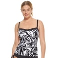 thumbnail image 1 of 24TH & OCEAN Black/White Abstract Zebra Tankini Swim Top, US 34D, UK 34D, NWOT, 1 of 4