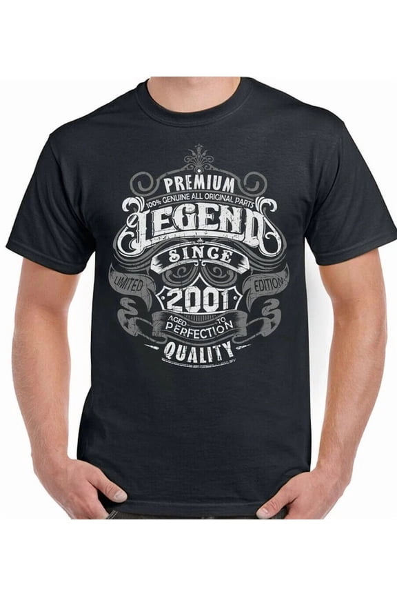 24Th Birthday T-Shirt 2001 Mens Womens 23 Year Old Top Gift Legend Since