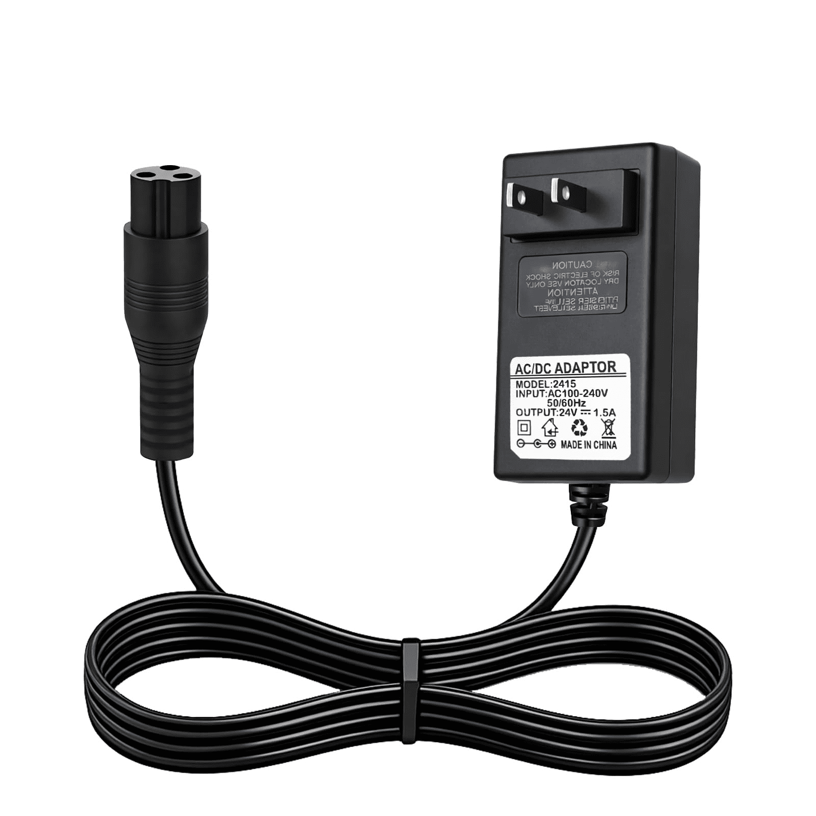 24V 1.5A 3-Prong Charger 6.6FT Cord for Razor E100 E200 E300 Ride-On Toys