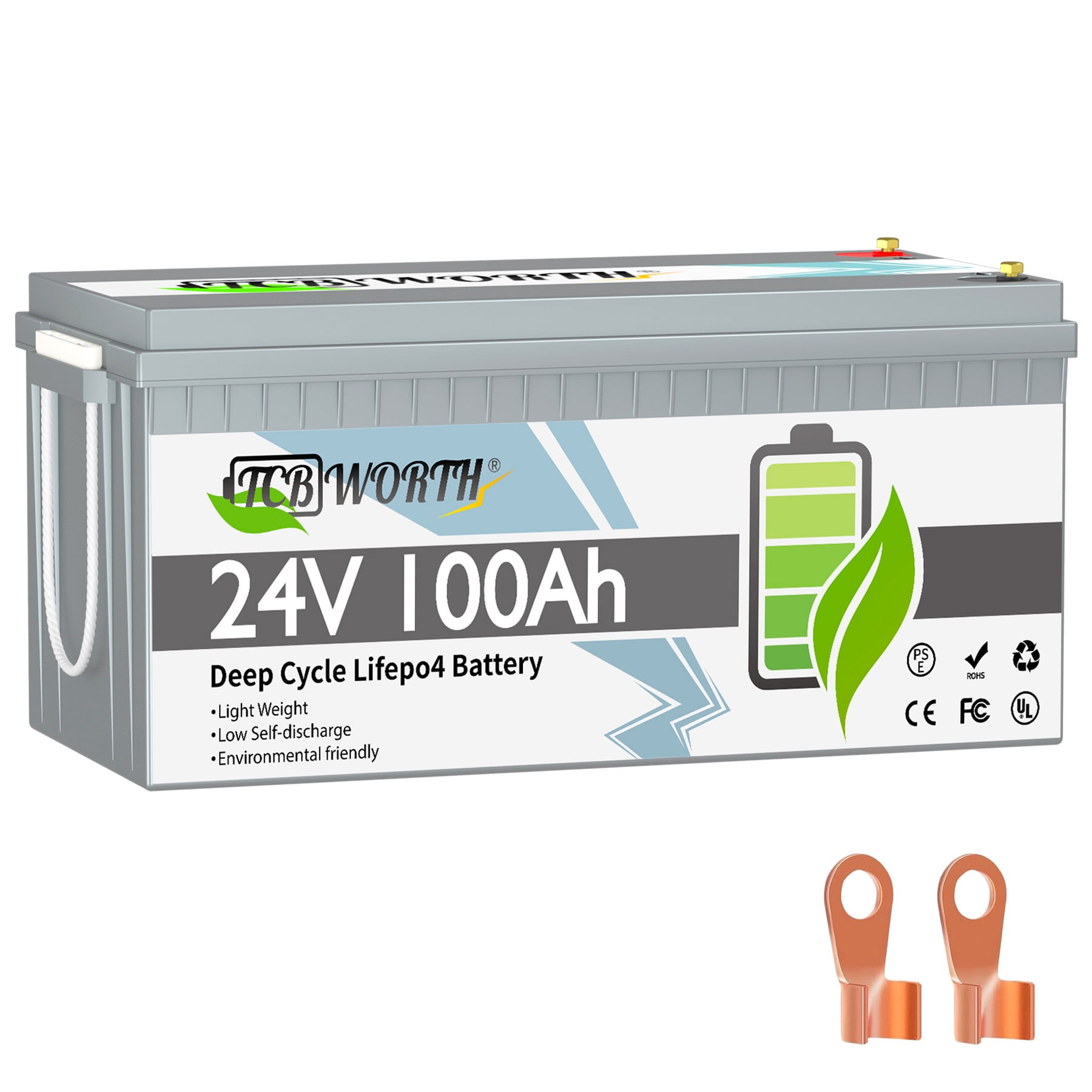 24V 100AH LIFEPO4 PACCO BATTERIA RICARICABILE LITIO FERRO FOSFATO PILA