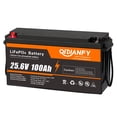 thumbnail image 1 of 24V 100Ah LiFePO4 Lithium Battery, Built-in 100A BMS, 2560W Power Output, 25.6V High Energy Density, Ideal for Marine, Solar, Off-Grid and Home Backup, 1 of 5