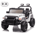 thumbnail image 1 of Xuanlur 12V Kids Ride on Car with Remote Control, Ride on Toys w/ Dual Drive, Four-Wheel Suspension, Bluetooth Music, LED Lights, USB, Shock Absorption, Toys Car for Kids Aged, White, 1 of 5