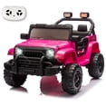 thumbnail image 1 of Xuanlur 12V Kids Ride on Car with Remote Control, Ride on Toys w/ Dual Drive, Four-Wheel Suspension, Bluetooth Music, LED Lights, USB, Shock Absorption, Toys Car for Kids Aged, Pink, 1 of 8