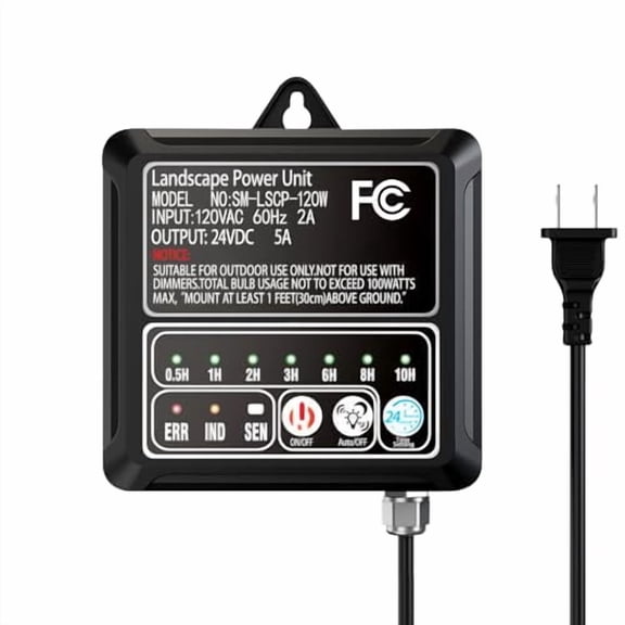 24V 120W Low Voltage Landscape Transformer with Timer and Photocell Eensor, 120V AC to 24V DC Landscape Lighting Transformer for LED Lights$$Tools & Hardware Other