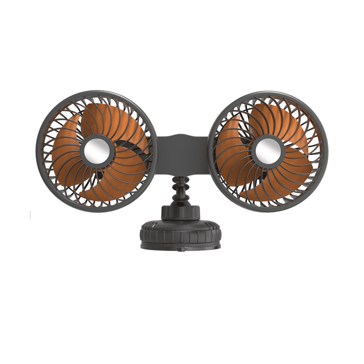 24V/12V Car Fan Cooling Circulator Rotation Mini Dual Head Usb