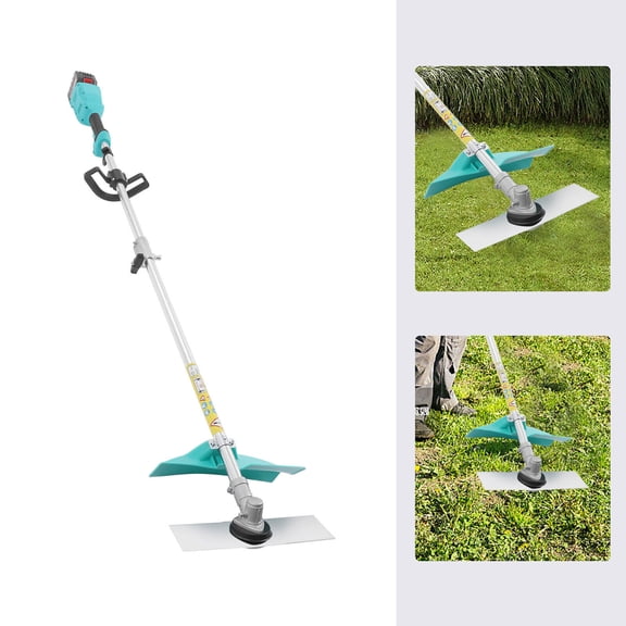 24V 1300W Lawn Mover Electric Grass Trimmer Cordless With Lithium 6Ah Batteries, Garden Grass Cutter With Wheels, Garden Trimming Tool