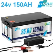 24V 150AH LiFePO4 Lithium Battery,for RV off Grid Solar Panel Kit,70-86LBS Trolling Motors,Camper,Marine,Van,15000+Deep Cycles Battery,3840WH