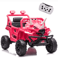 thumbnail image 1 of Xuanlur 12V Dinosaur Ride on Toys, Electric Car for Toddlers 2-4 w/Parent Control, Ride on Car w/Lights, 4-Wheel Suspension, Music, Bluetooth, 2.49-3.11MPH, Simulated Animal Vehicle for Kids (Pink), 1 of 7