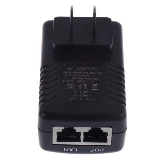 24V 1A PoE Power Over Ethernet Injector - 802.3af Compliant Network Power Adapter, Switching Wall Supply with US Power Plug for IP Security Cameras