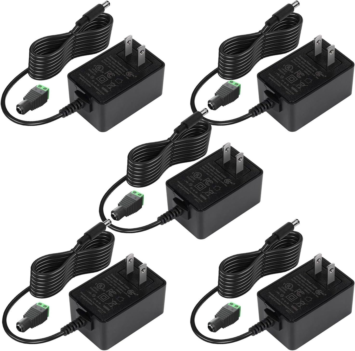 24V 1A Power Supply Adapter, UL-Listed, 100-240V AC to DC Adapter ...