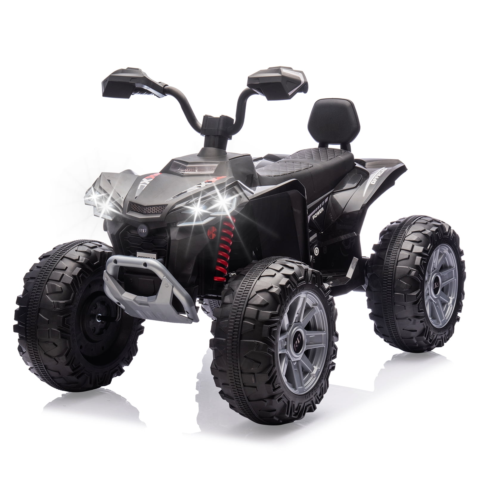 24V 2-Seater Electric Kids ATV Ride-On Car – Dual 550W Motors, Off-Road 4-Wheeler, 14.4'' Wheels, LED Lights, Music, High/Low Speed, For Boys & Girls Ages 3-8