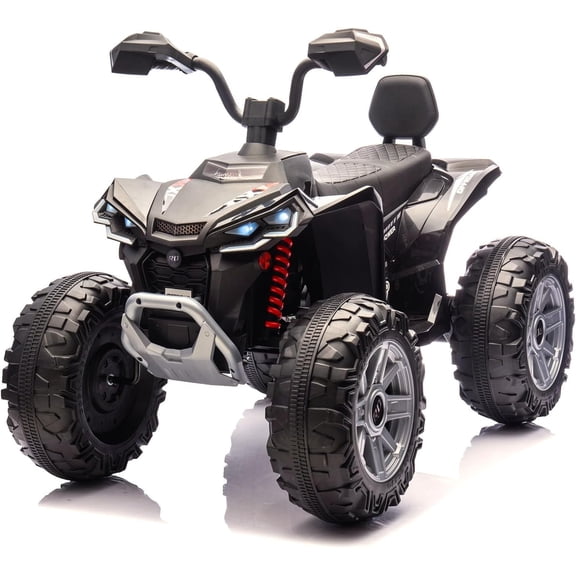 24V 2-Seater Electric Ride-On ATV, 350W Four-Wheel Off-Road Quad with High/Low Speed, Removable Battery, Rear Hydraulic Suspension, 110 Lbs