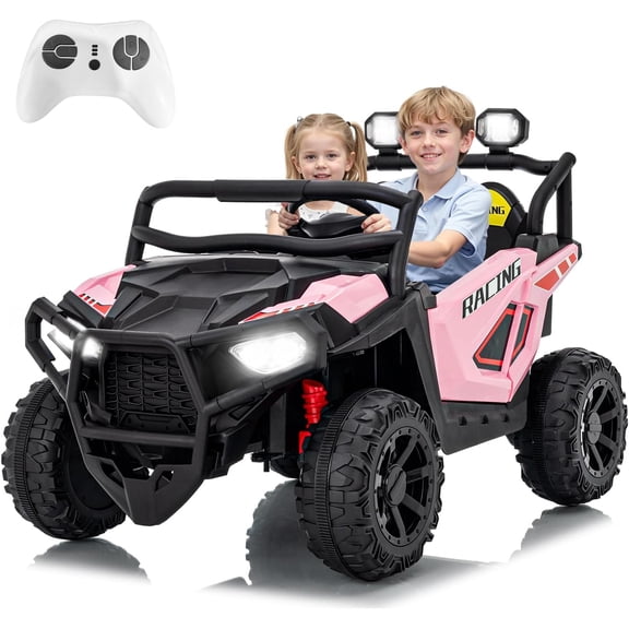 24V 2-Seater Electric UTV Ride-On Truck, 4-Wheel Suspension, Parent Remote Control, Soft Start, 3 Speeds up to 6 MPH, LED Lights & Bluetooth