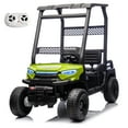 thumbnail image 1 of 24V 2 Seater Kids Ride on Car, 4WD Golf Cart with Parent Remote Control, 4x4 Motors Ride on Truck with Roof, Toddler Electric Vehicle with Storage Box, Foot Pedal, Music Player, Lights, Horn, Green, 1 of 9