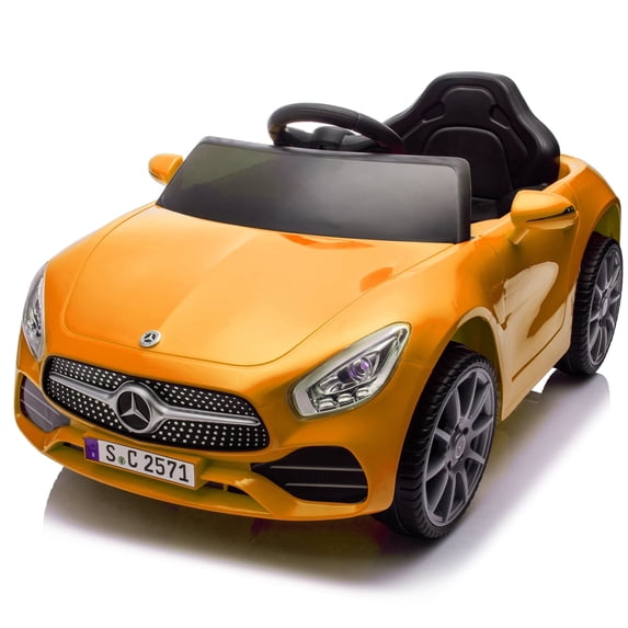 Xuanlur 12V Power Ride on Toys for Toddlers, Licensed Mercedes-Benz Ride on Cars for Kids, Kid Electric Car, Aged 1-4Y, Orange