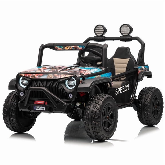 24V 2-Seater Kids Ride-On Truck, High Power Electric Car with Metal Frame & Remote