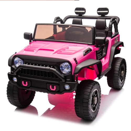 24V 2-Seater Kids Ride On Truck Car with Parent Remote Control, 200W Dual Motors, 20.28" Wide Seat, Four-Wheel Suspension, MP3 & Bluetooth Music, LED Lights, Big Electric Car for Boys & Girls Ages 3+