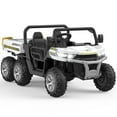 thumbnail image 1 of 24V 2 Seater Kids Ride On UTV Dump Truck, 6-Wheel Electric Ride On Car with Tipping Trailer, Remote Control, Bluetooth Music, LED Lights, Shovel, and Durable Tires for Big Kids, 1 of 7