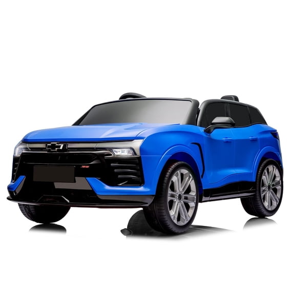 24V 2-Seater Licensed Chevrolet Blazer SUV Ride On w/ Remote, 3-Speed, Wireless Music, MP3 Player, Electric Vehicle, Blue