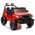 thumbnail image 1 of Xuanlur 12V Kids Ride on Car with Remote Control, Ride on Toys w/ Dual Drive, Four-Wheel Suspension, Bluetooth Music, LED Lights, USB, Shock Absorption, Toys Car for Kids Aged, Red, 1 of 8