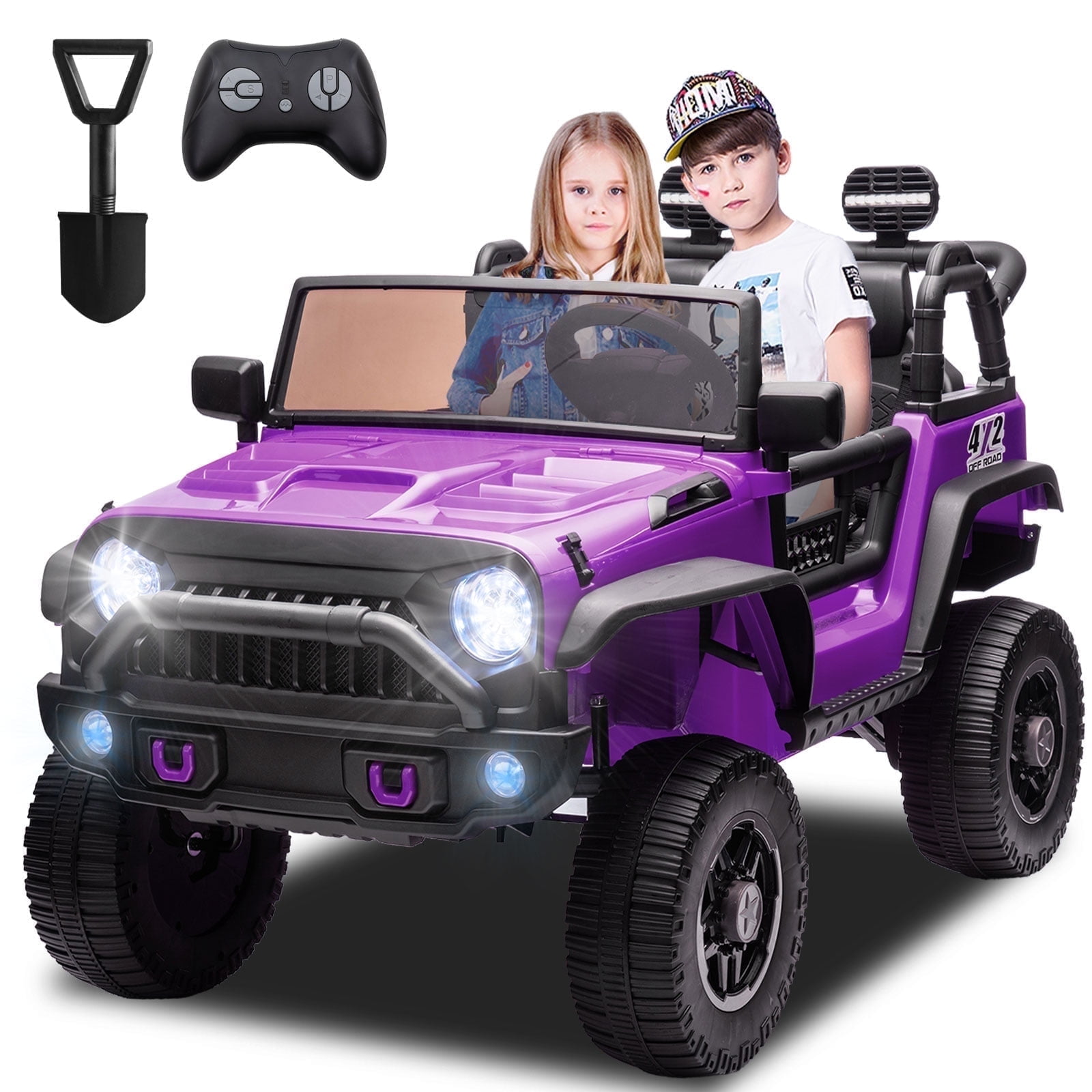 24V 2 Seater Ride on Car for Kids, Electric Truck with Remote Control ...