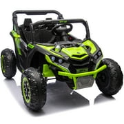 iYofe 24V Ride on Car, Kids Ride on Toys for Toddlers Ages 3-6, Powered Ride on UTV with Remote Control, Bluetooth, Music, 4 Wheels Suspension, Electric Cars for Kids Boys Girls, Green