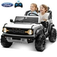 thumbnail image 1 of Ford Bronco 24V Ride on Car Toys with Remote Control, 2 Seater Electric Car for Kids with Bluetooth, FM Radio, LED Light, Battery Powered Vehicles for Toddler Boys Girls 3-6 Years, White, 1 of 8