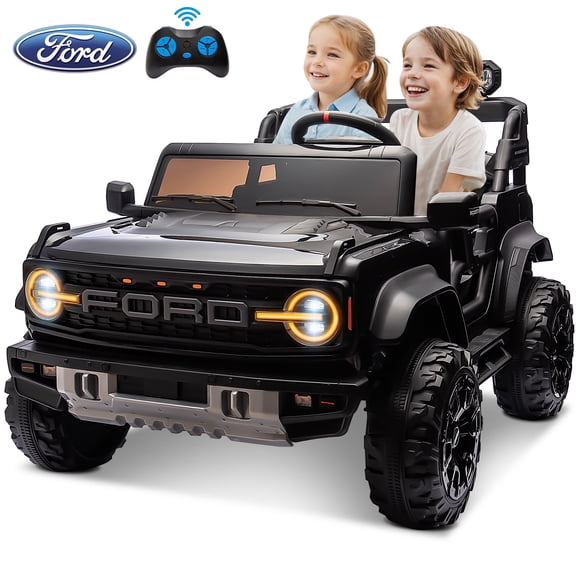 Conchico 24V 2 Seater Licensed Ford Bronco Powered Ride-On Cars with Remote, Electric Cars Riding Toys for Boys Girls 3-8, Black