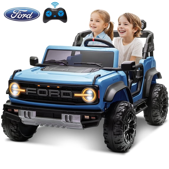 Conchico 24V 2 Seater Licensed Ford Bronco Powered Ride-On Cars with Remote, Electric Cars Riding Toys for Boys Girls 3-8, Blue