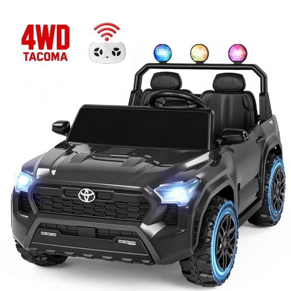 Licensed Toyota Tacoma 24V 2 Seater Truck, 4WD Powered Ride on Car Toy with Remote Control, Wisairt 4 Wheeler for Kids Toddler Ages 3-8, Black