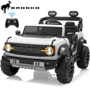 iYofe 24V 2 Seater Ford Bronco Raptor Powered Ride on Car with Remote Control, 4 Wheels Suspension, Ages 3-8, White